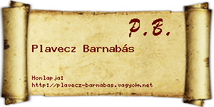 Plavecz Barnabás névjegykártya